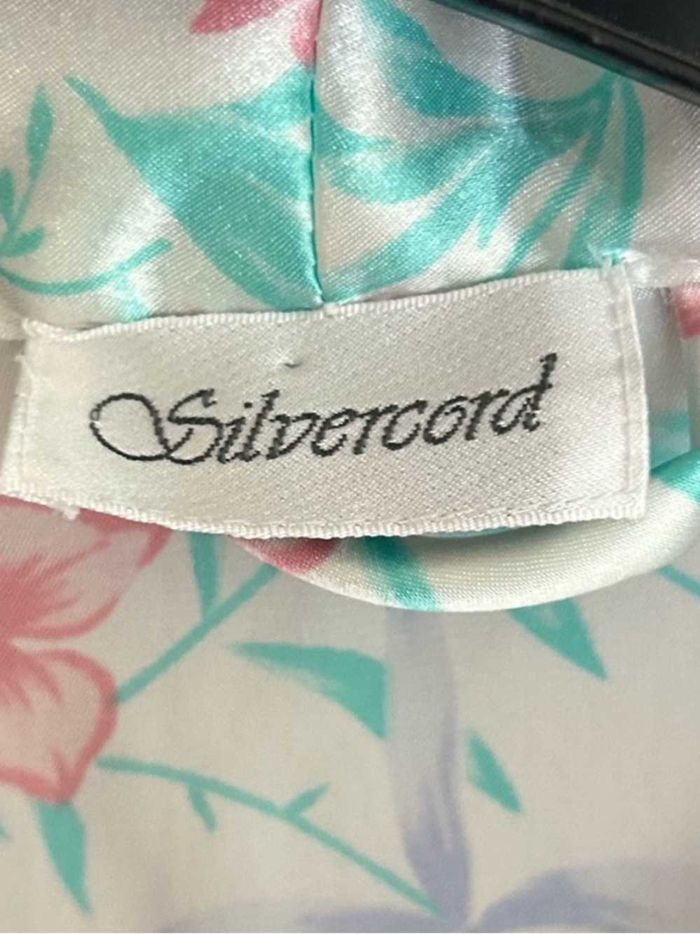 Vintage Pastel Botanical Satin Kimono Robe Cottagecore Whimsy Romantic Bridal OS - Picture 2 of 12
